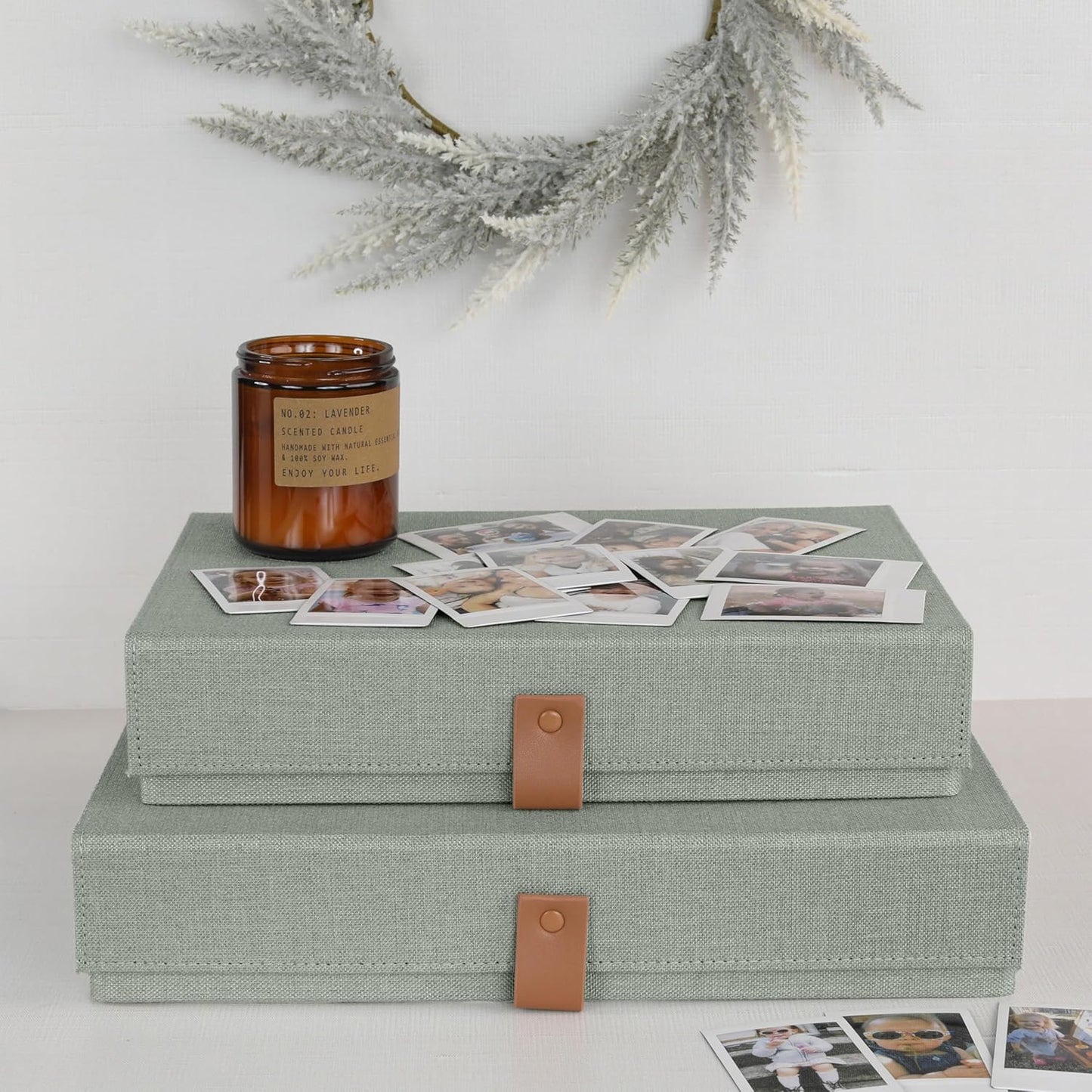 Sage Storage Linen Boxes | Set of 2