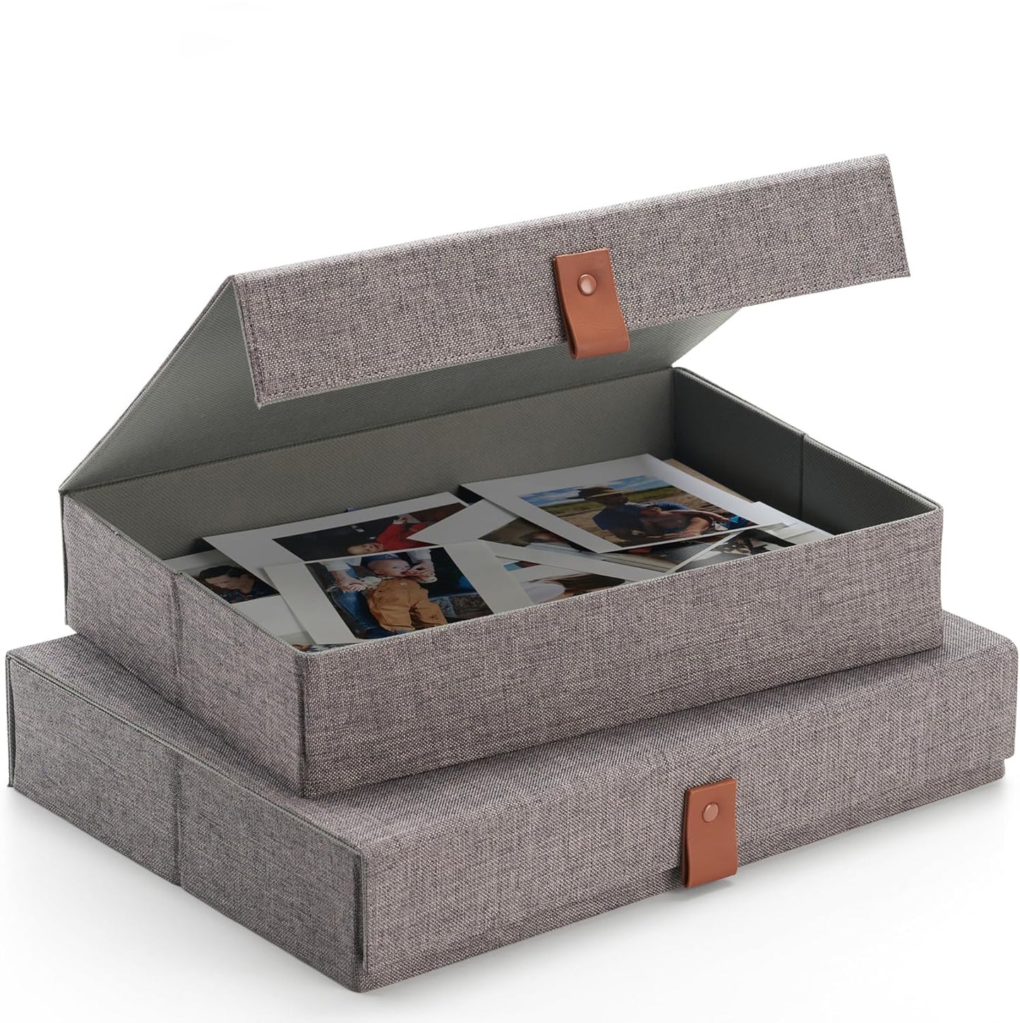 Gray Storage Linen Boxes | Set of 2 (Copy)