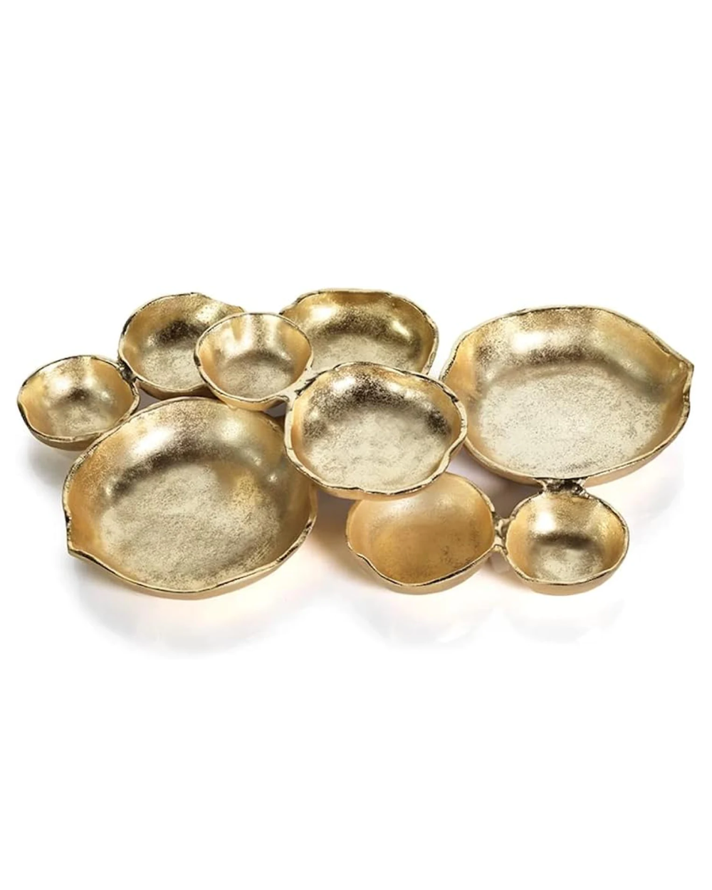 Round Serving Antique Gold Finish