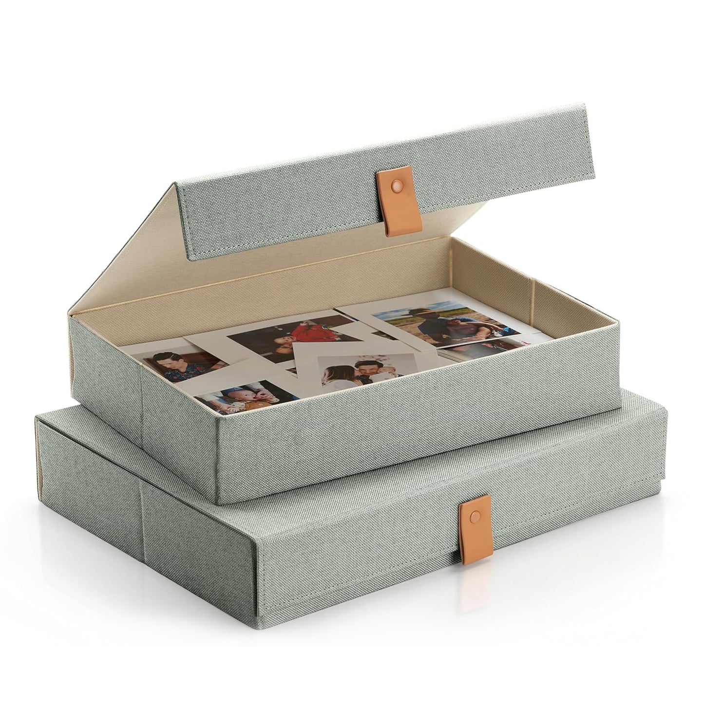 Sage Storage Linen Boxes | Set of 2