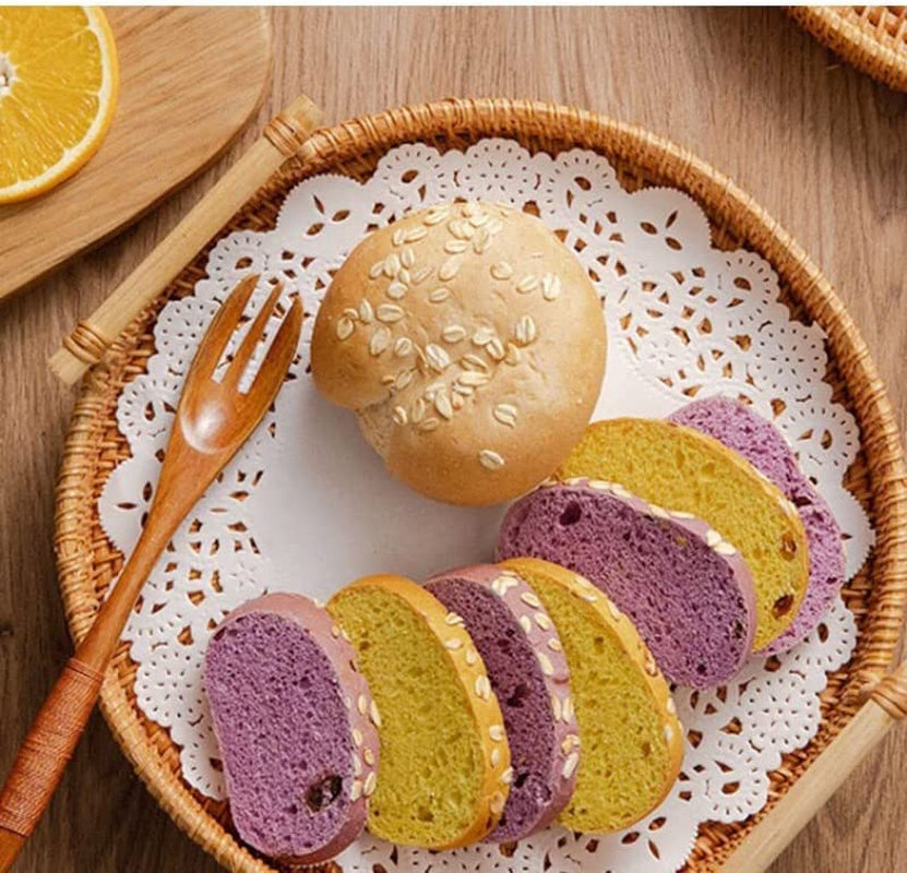 Handcrafted Rattan Round Serving Basket