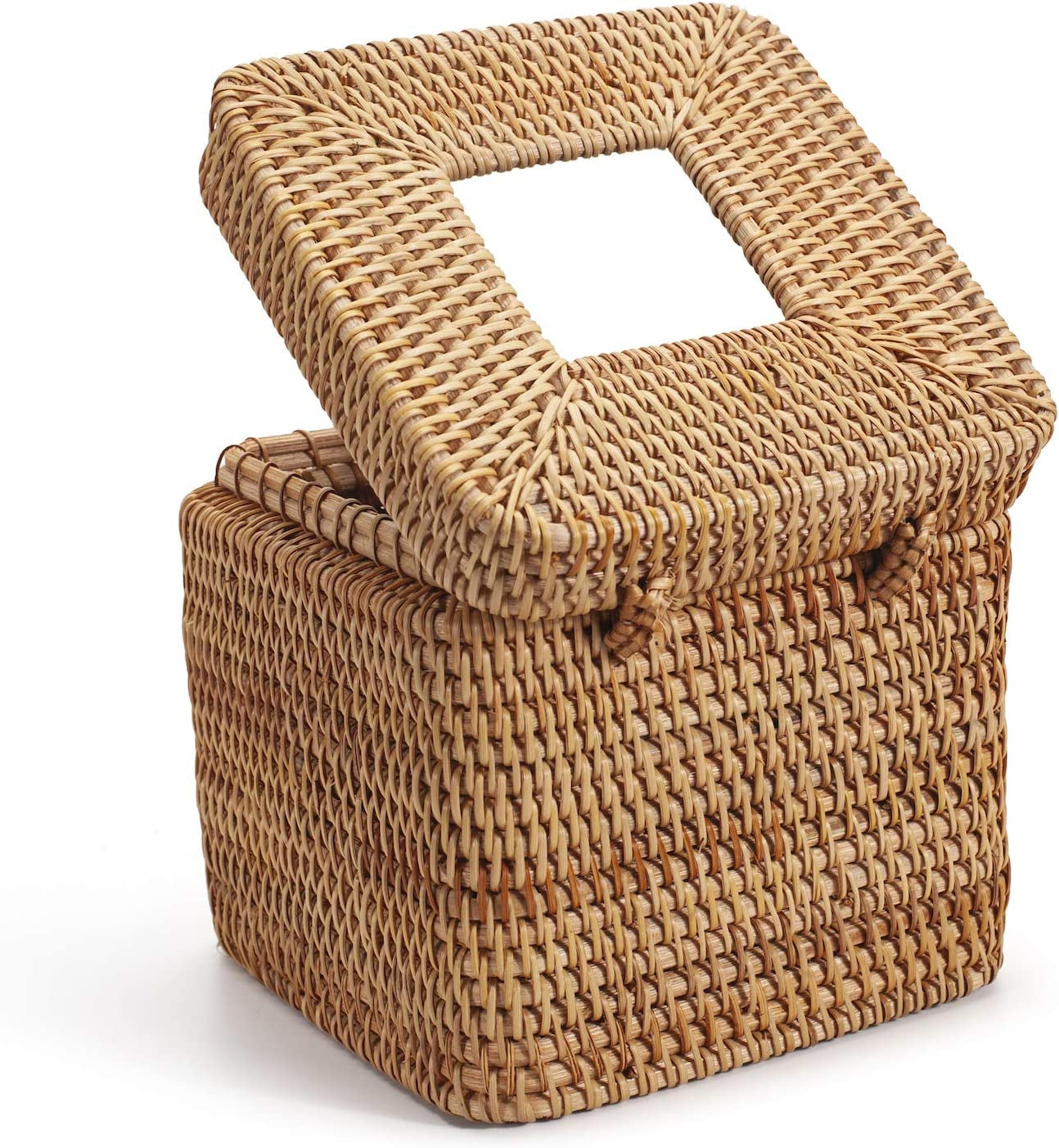 Rattan Square Tissue Box