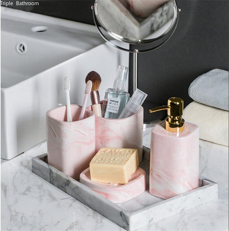 European Bathroom Wash Set Ceramic Soap