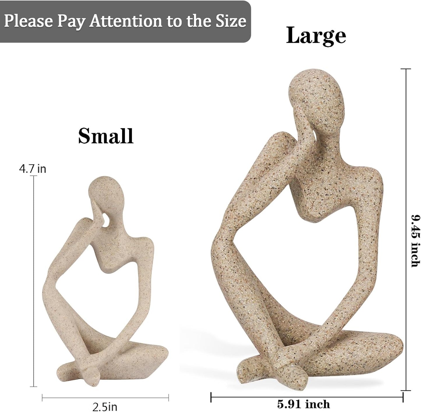 Sandstone Resin Thinker Sculpture Statue
