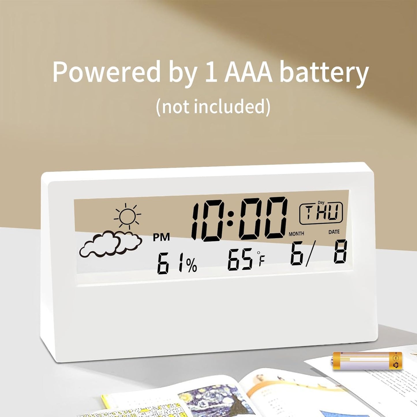 Digital Alarm Clock - Transparent Modern Design