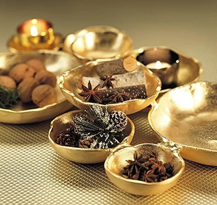 Round Serving Antique Gold Finish