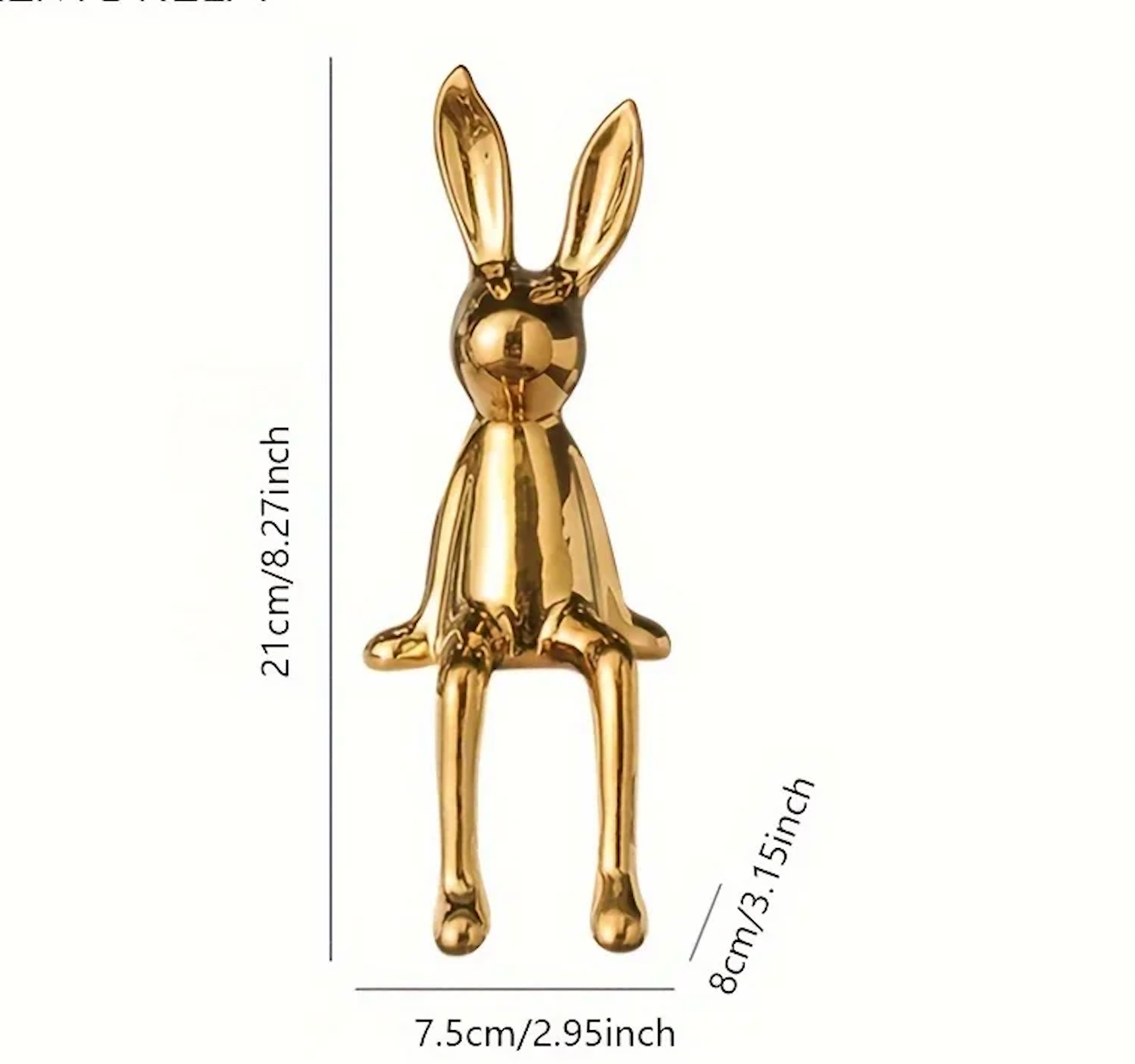 Ceramic Long-Eared Sitting Rabbit