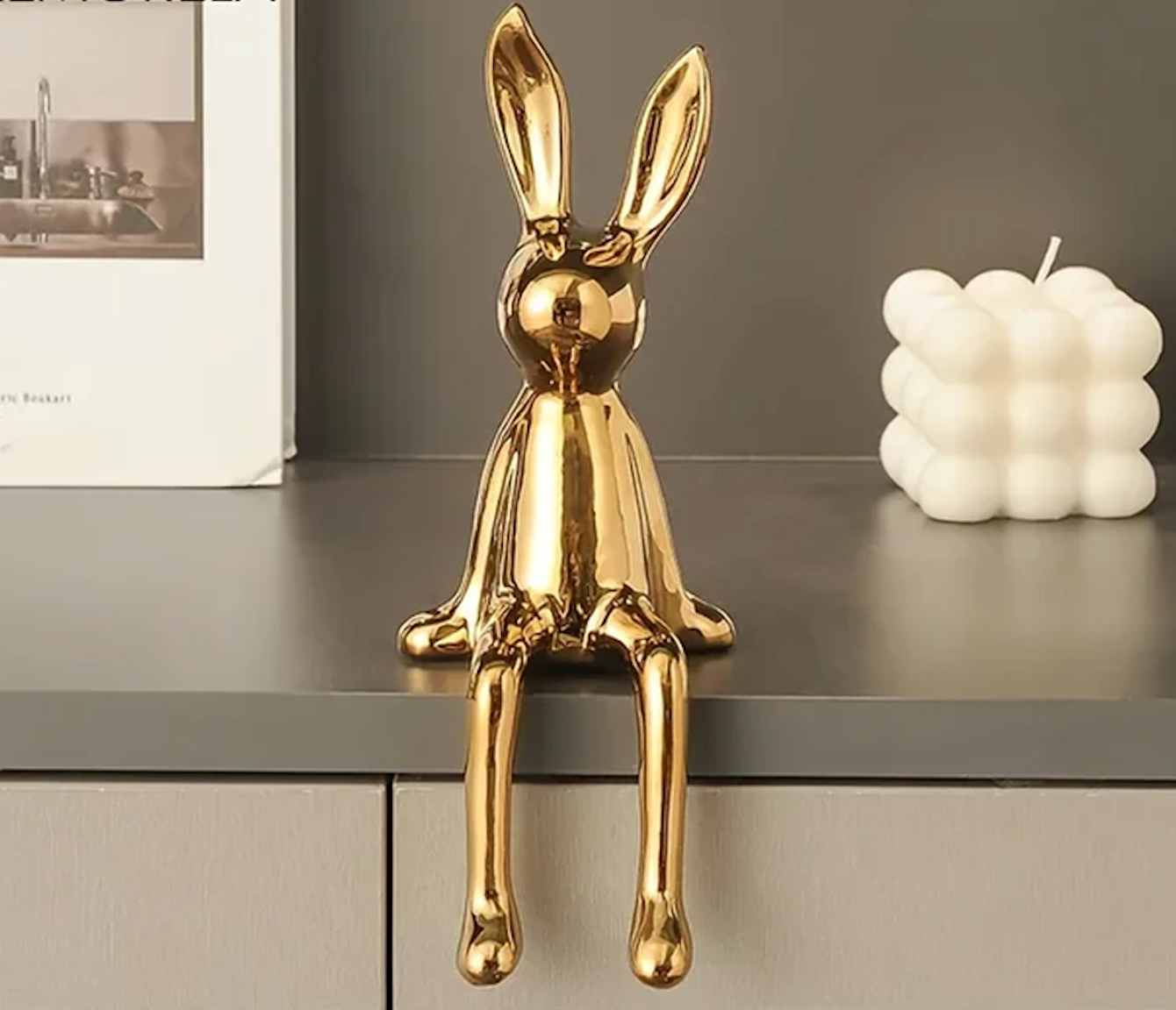 Ceramic Long-Eared Sitting Rabbit
