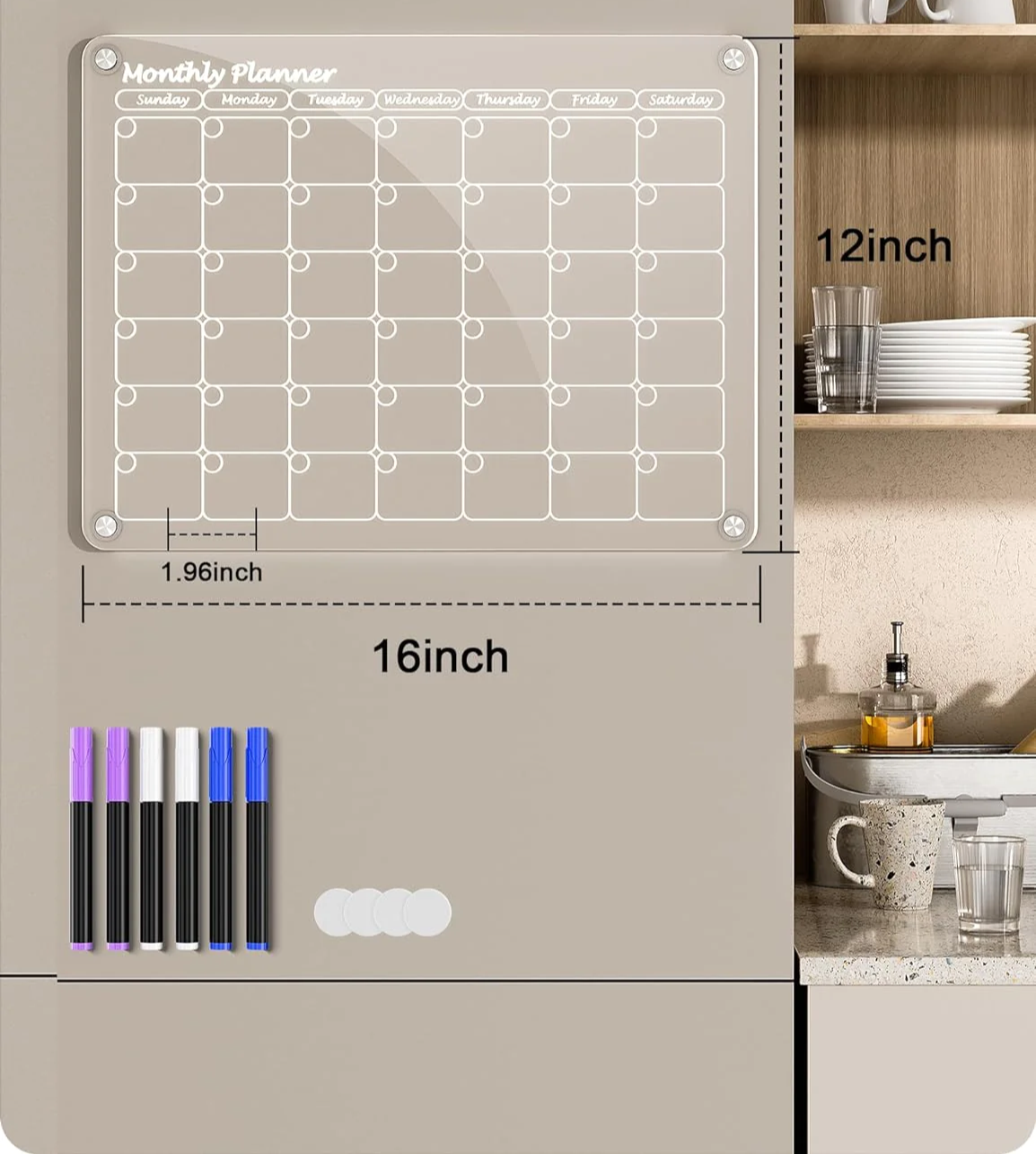 Acrylic Magnetic Calendar