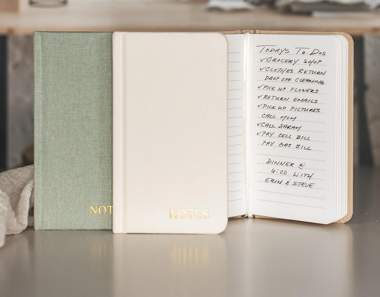Linen Pocket Notebooks | Set of 3