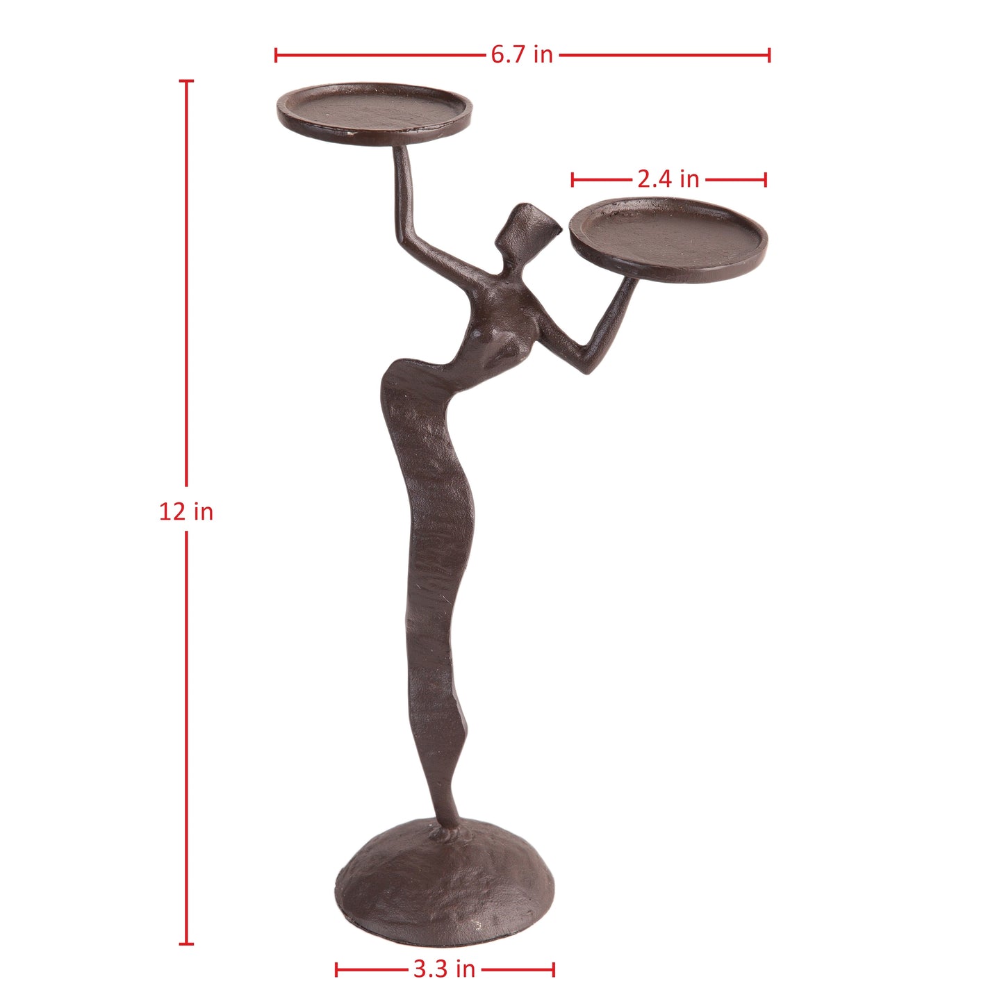 Lady Cast Iron Double Candle Holder