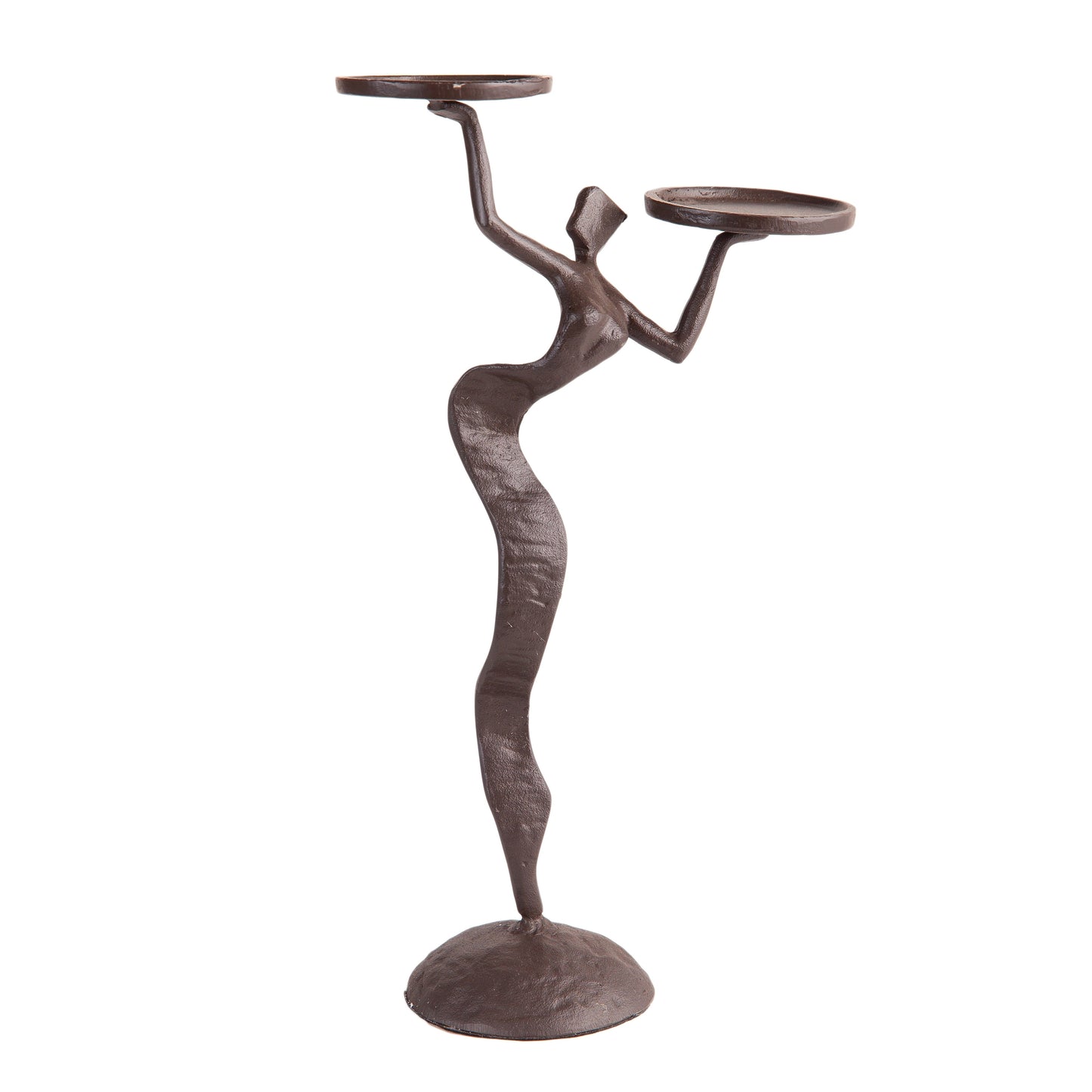 Lady Cast Iron Double Candle Holder