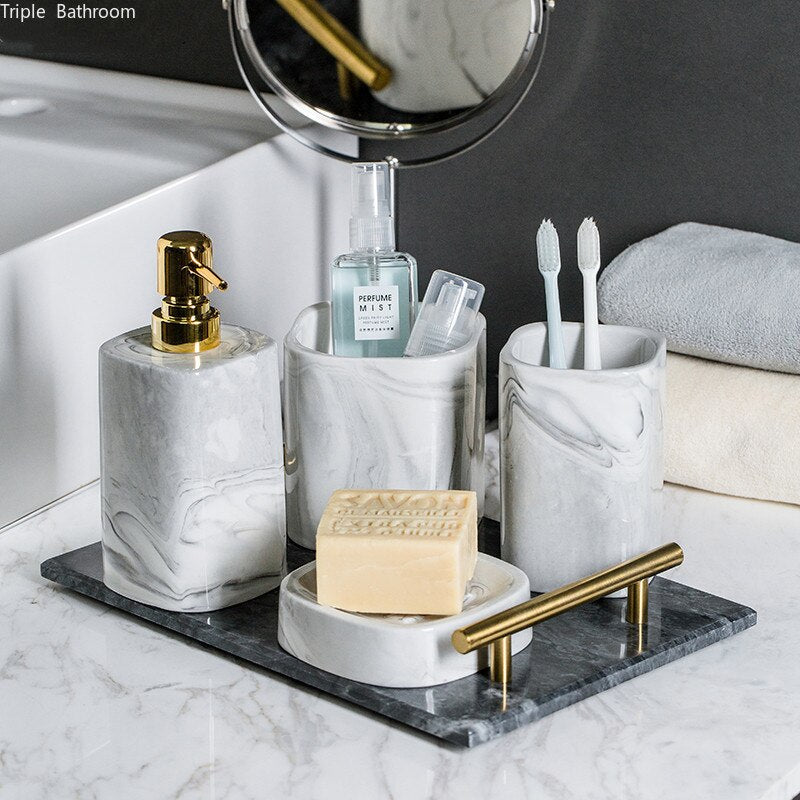 European Bathroom Wash Set Ceramic Soap