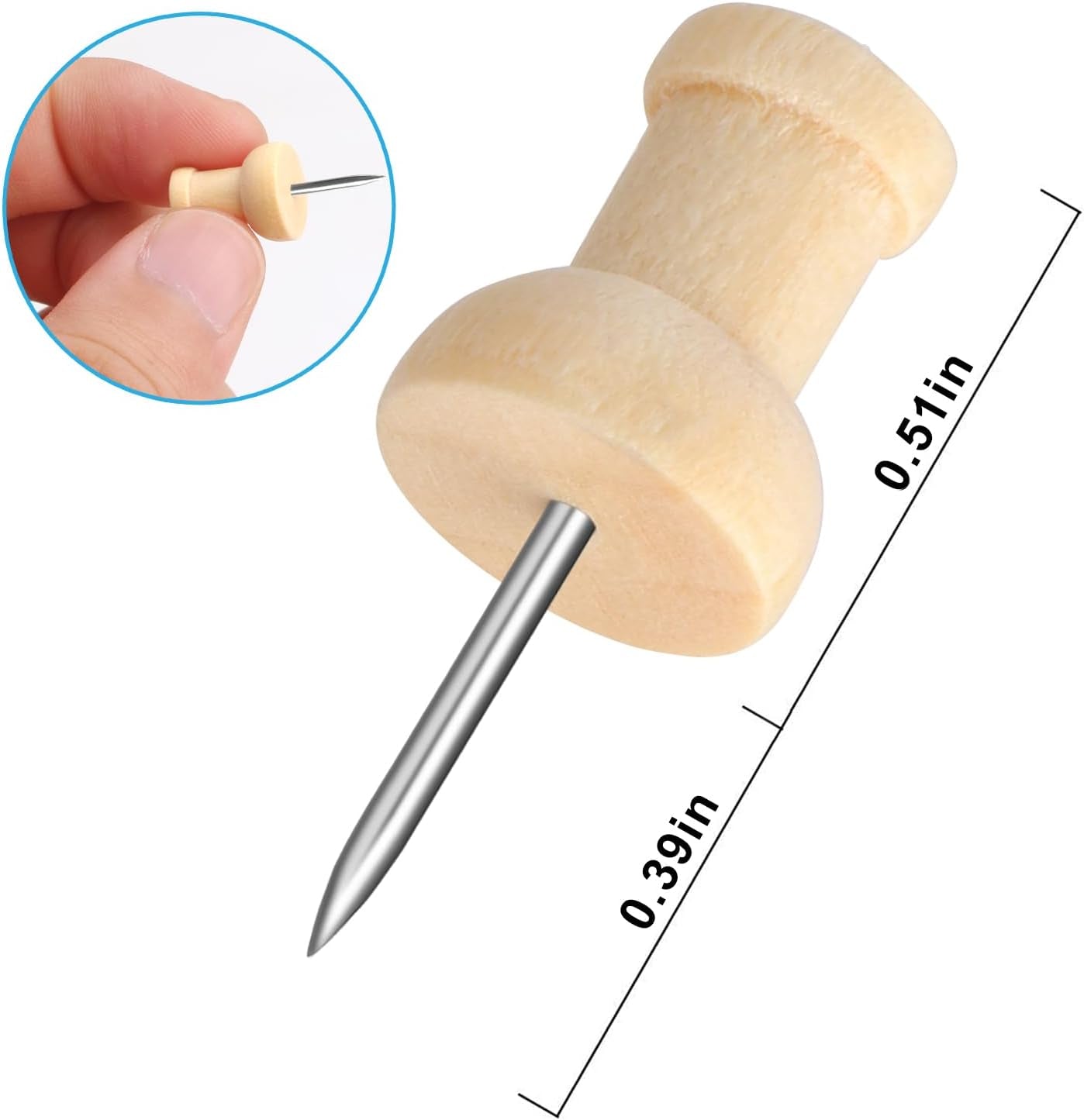 Wood Push Pins | 120 Pcs