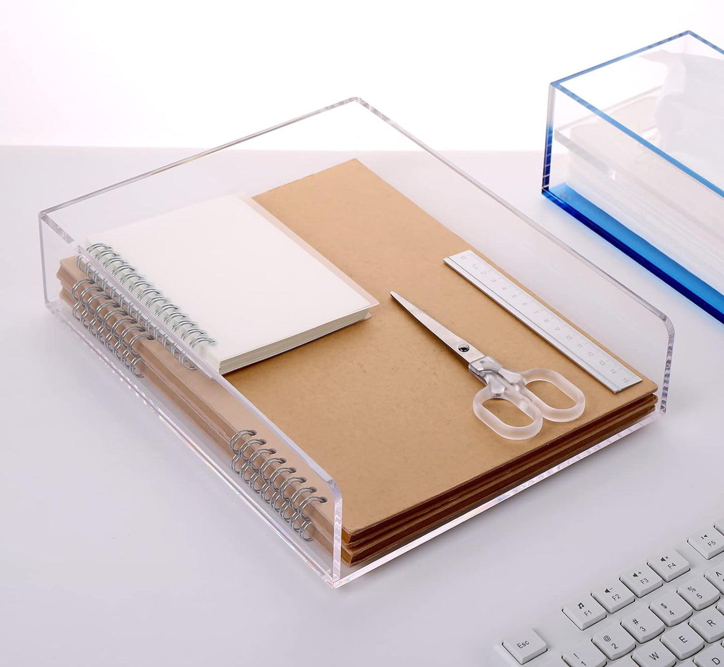 Acrylic Paper Organizer for Desk | Set of 2