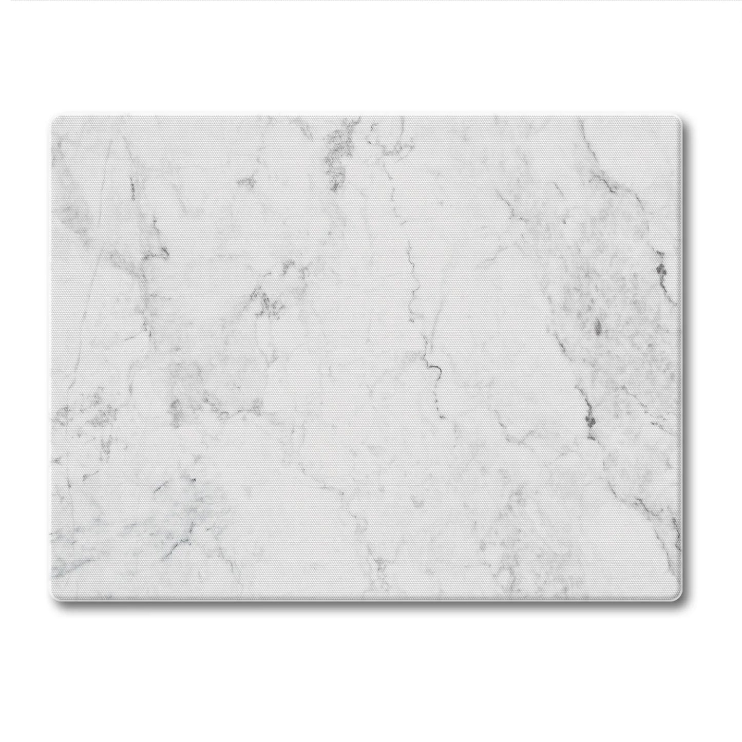 Glass Cutting Board - White Marble