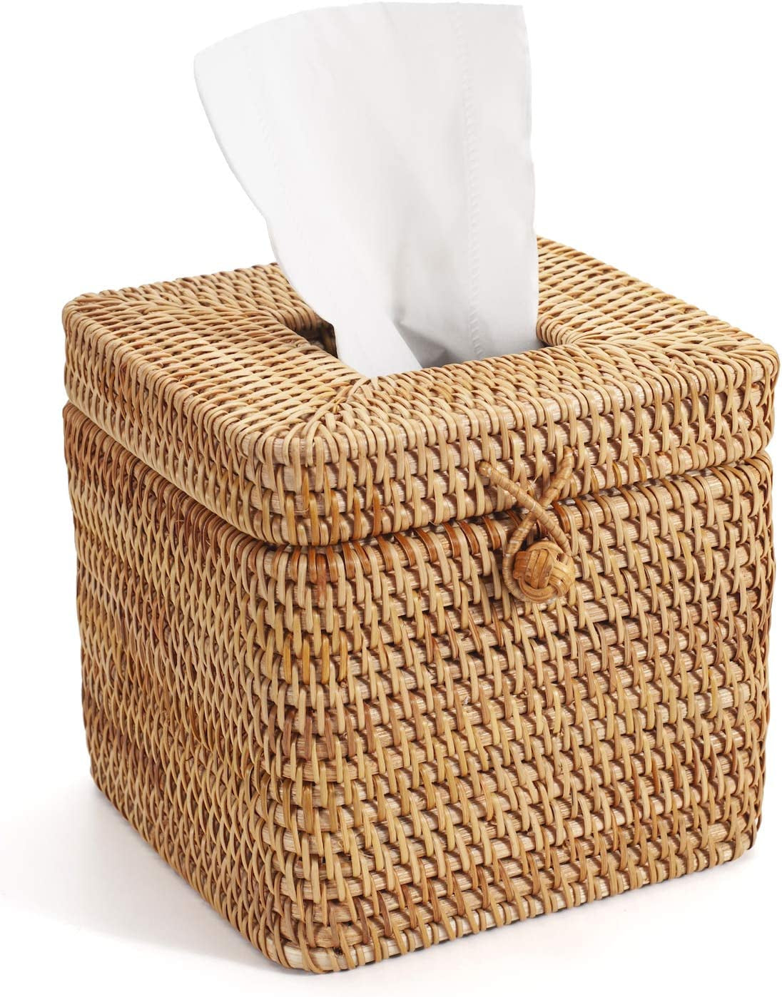 Rattan Square Tissue Box