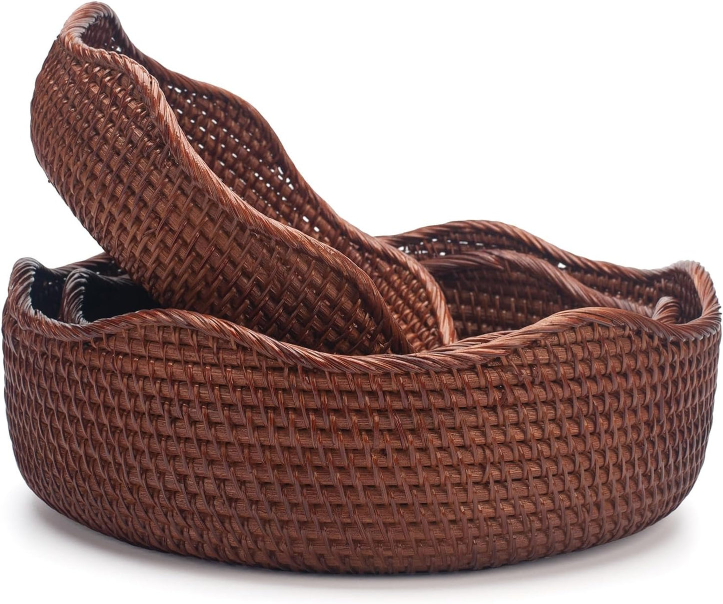 Rattan Round Baskets | Set of 3