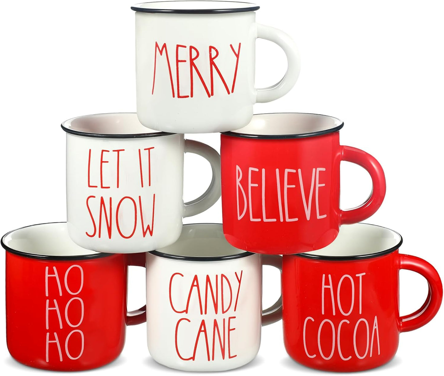 Christmas Mini Coffee Mugs | Set of 6 