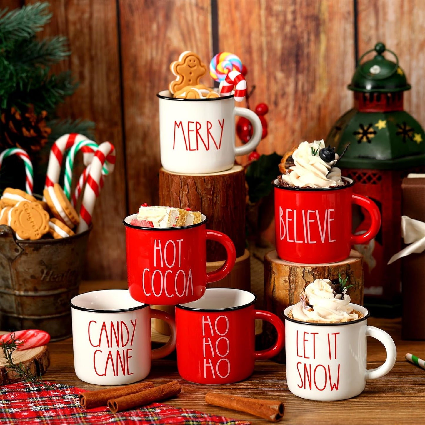 Christmas Mini Coffee Mugs | Set of 6 