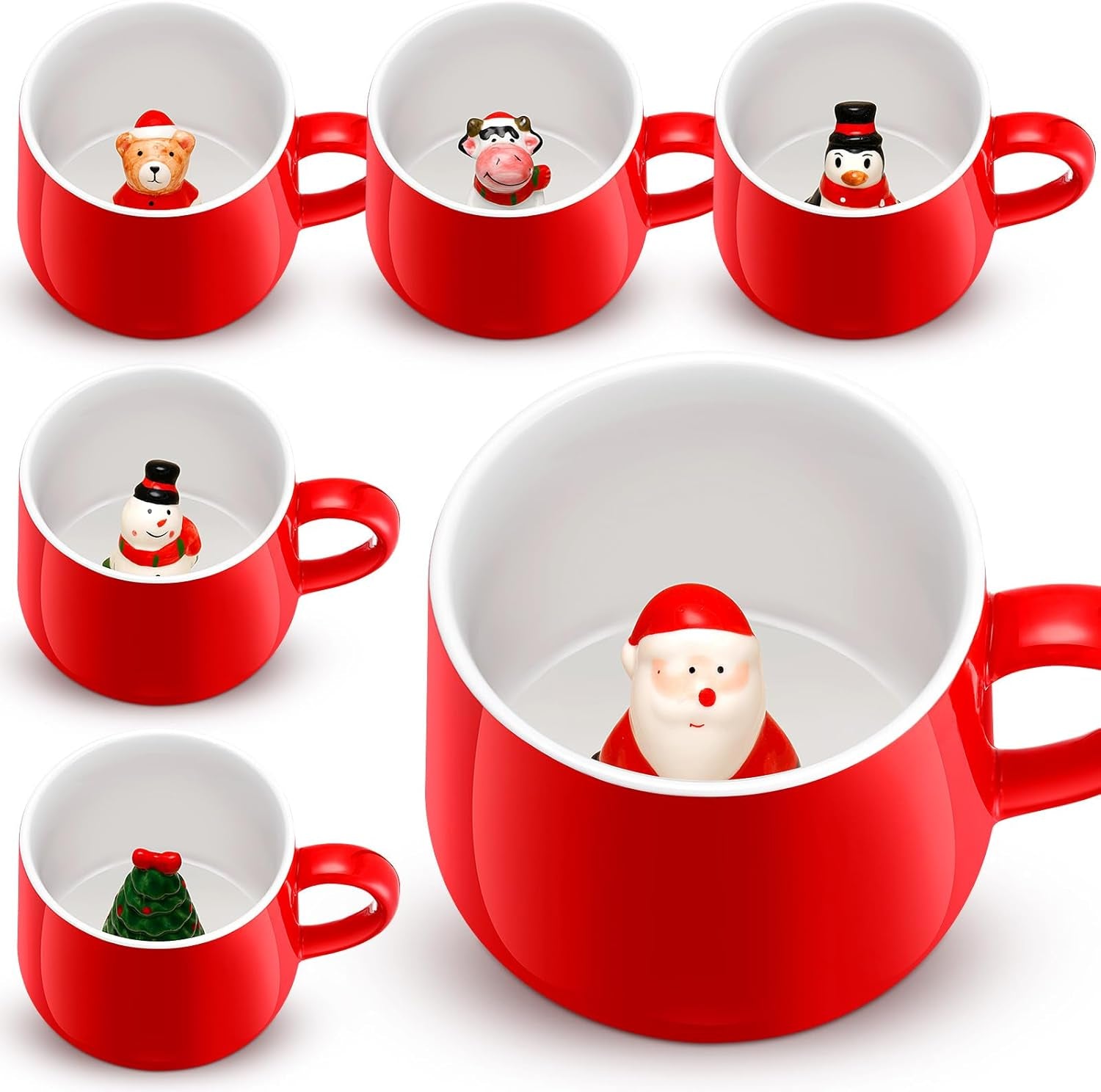 3D Christmas Coffee Mugs | 6 Pcs