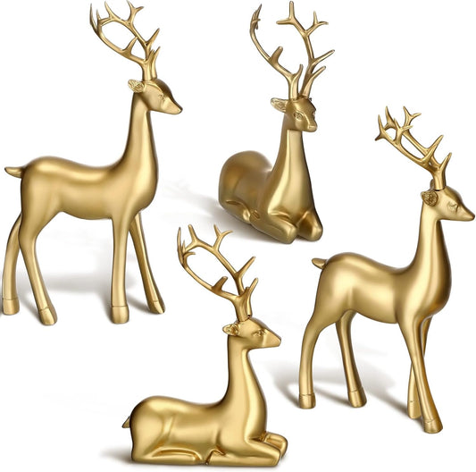  Christmas Resin Deer | 4 Pcs 