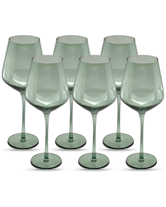 Light Blue Sea Wine Glasses Ocean 16.5Oz | Set of 6