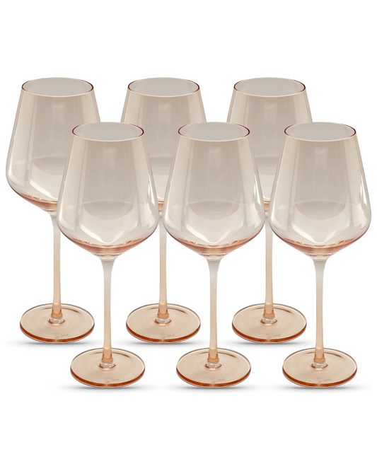 Light Peach Pantone Wine Glasses 16.5Oz | Set of 6