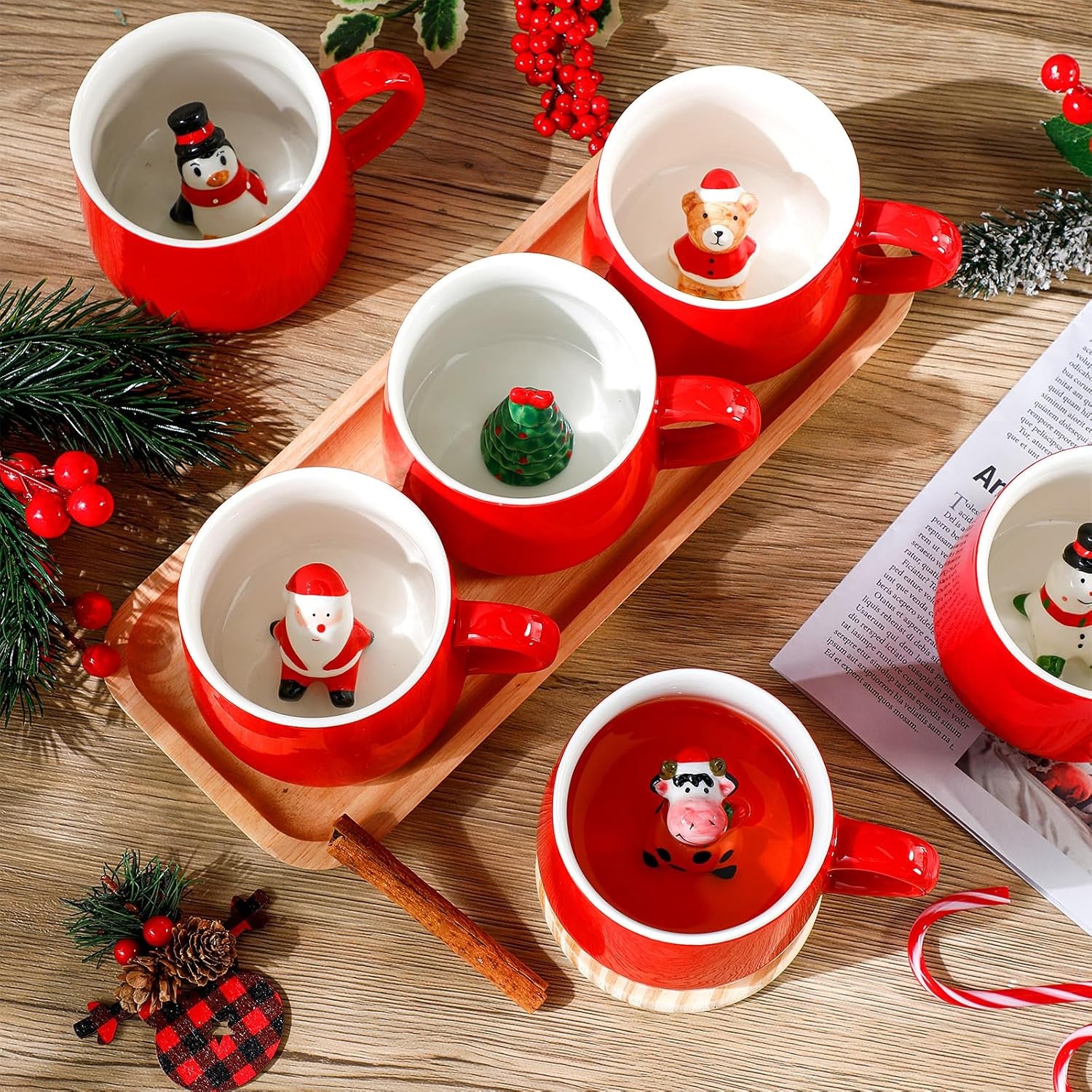 3D Christmas Coffee Mugs | 6 Pcs