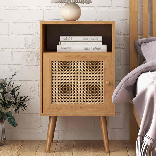 Boho Rattan Nightstand 