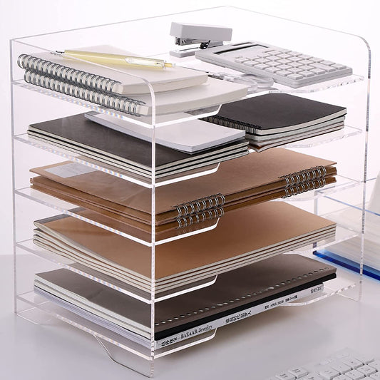 Acrylic  Paper Tray Organizer 5 Tier 