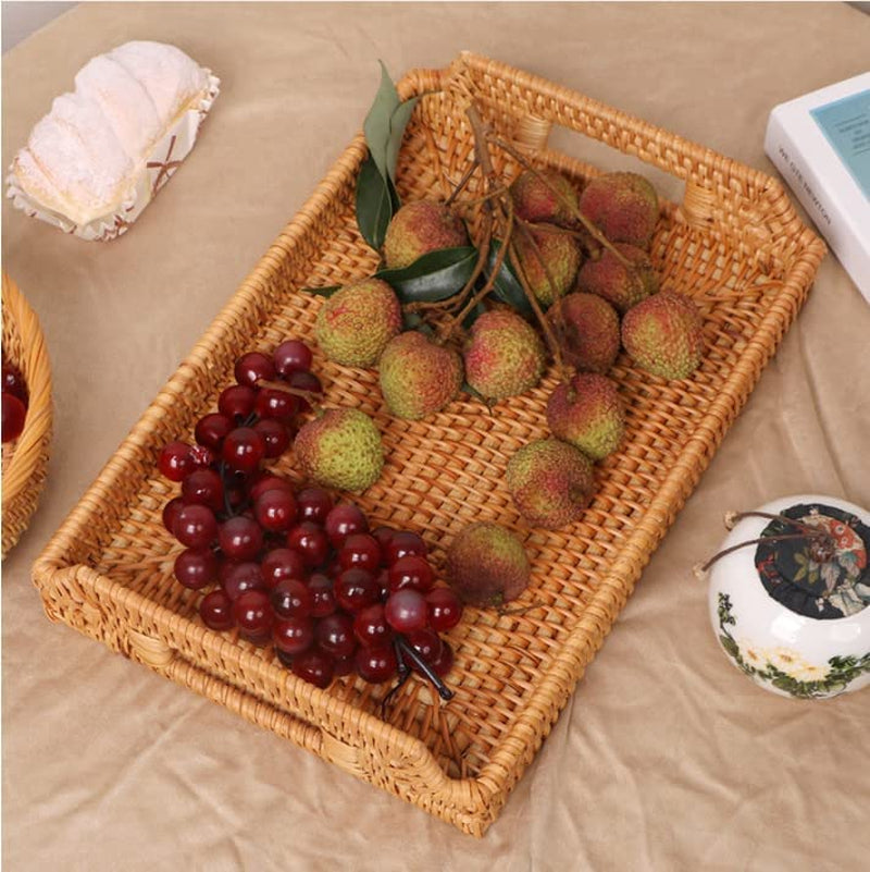 Hand-Woven Rattan Serving Tray