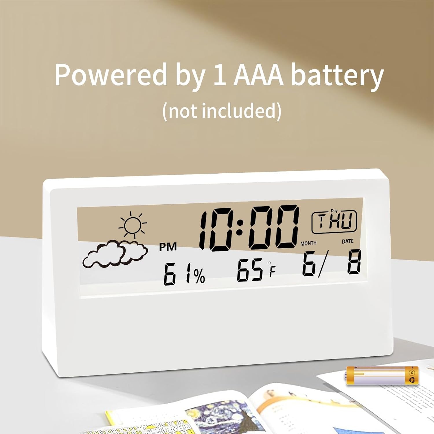 Digital Alarm Clock - Transparent Modern Design 