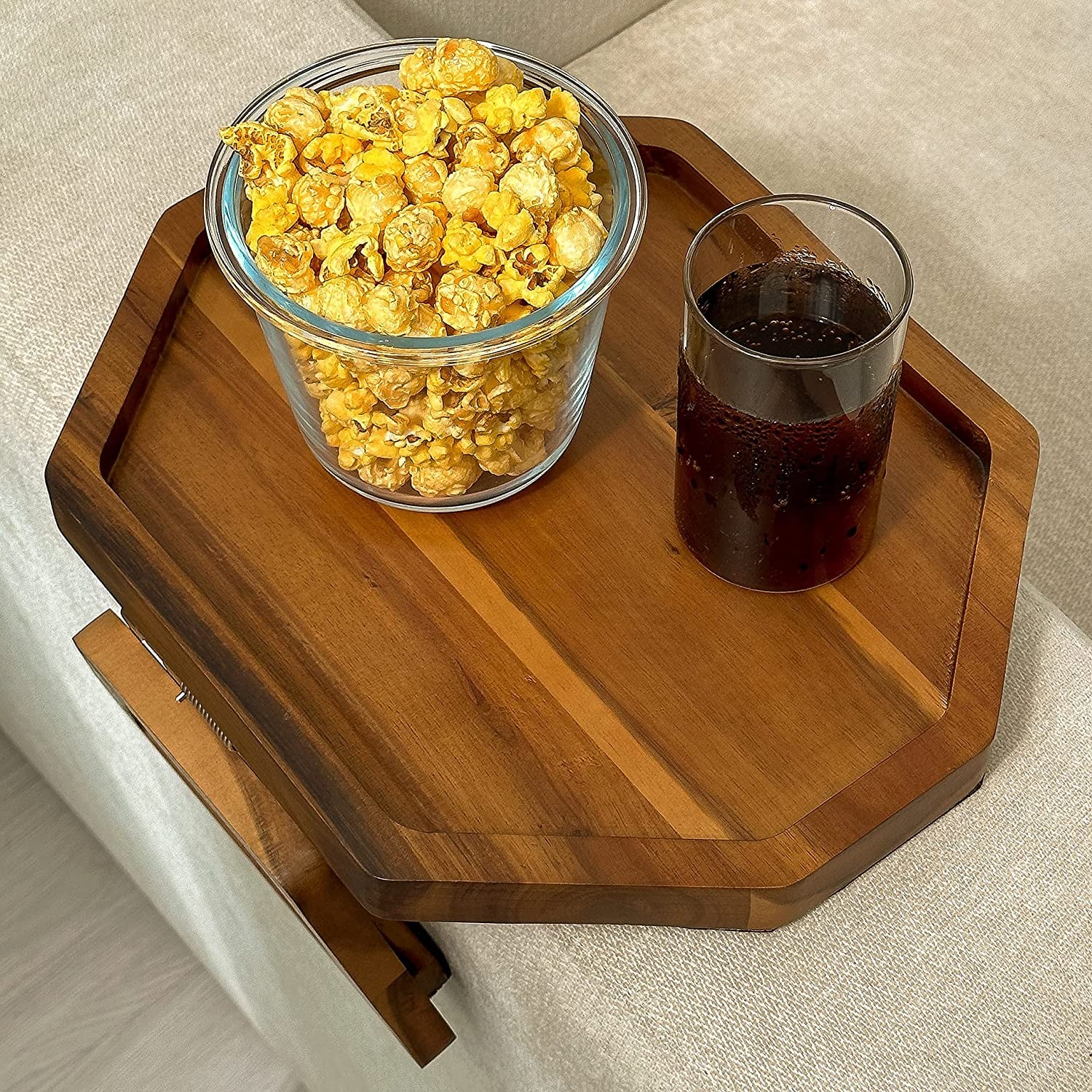 Acacia Wood Sofa Armrest Tray 