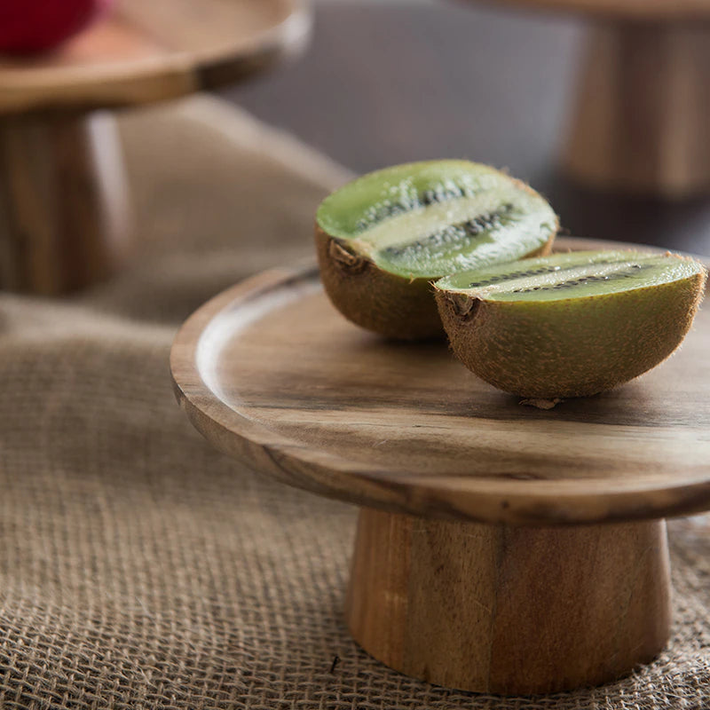 High Stand Wooden Cake Plate 