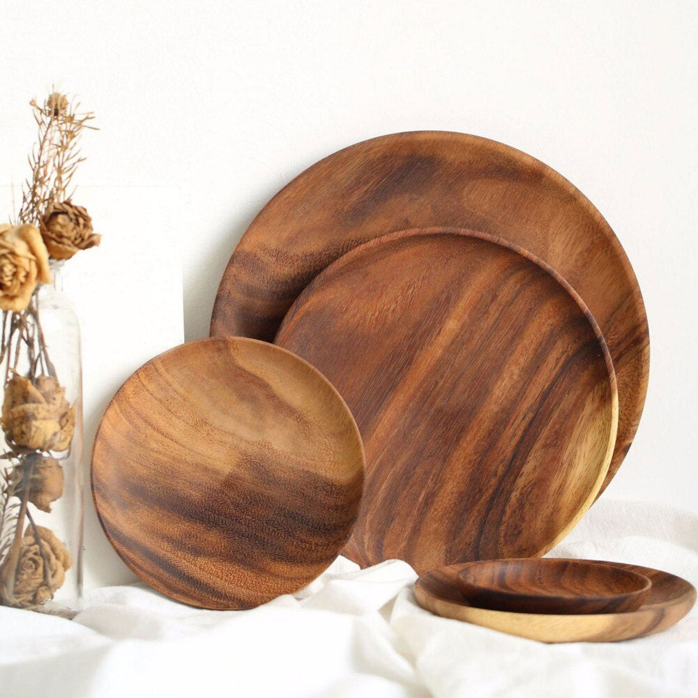 Round Wooden Snack Plate | 1 pc