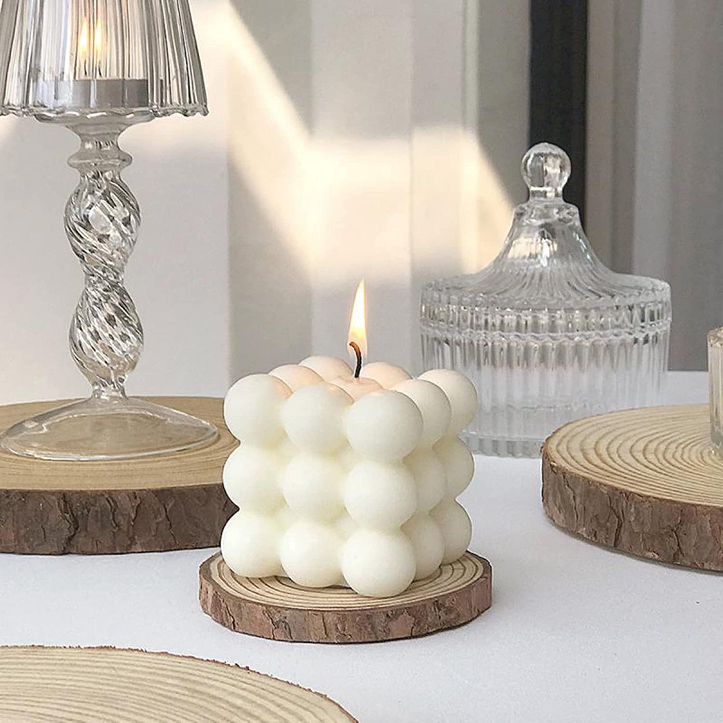 Bubble Candle White Aromatherapy Candle | Set of 2