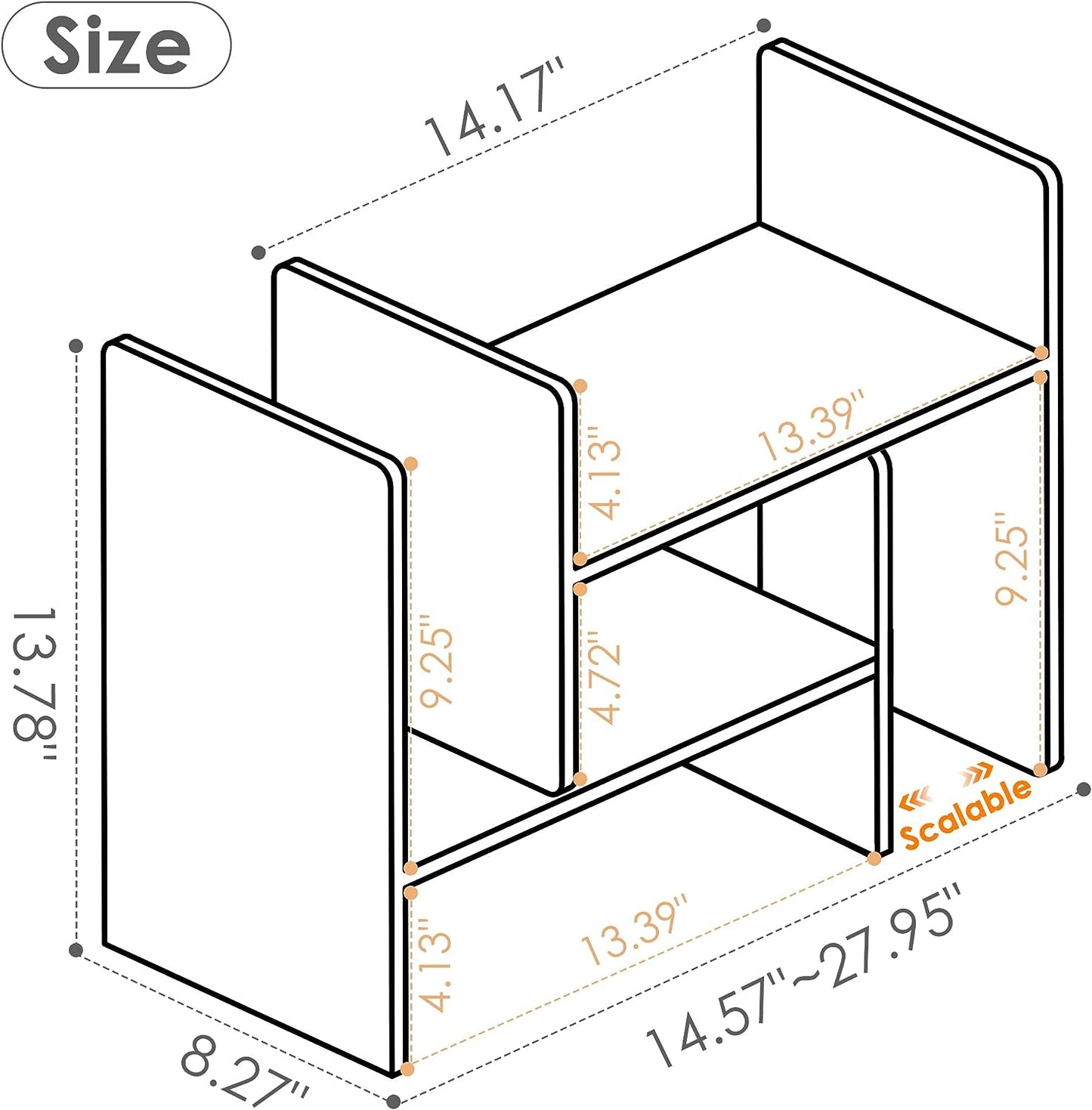 Acrylic Bookshelf Desk Organizer