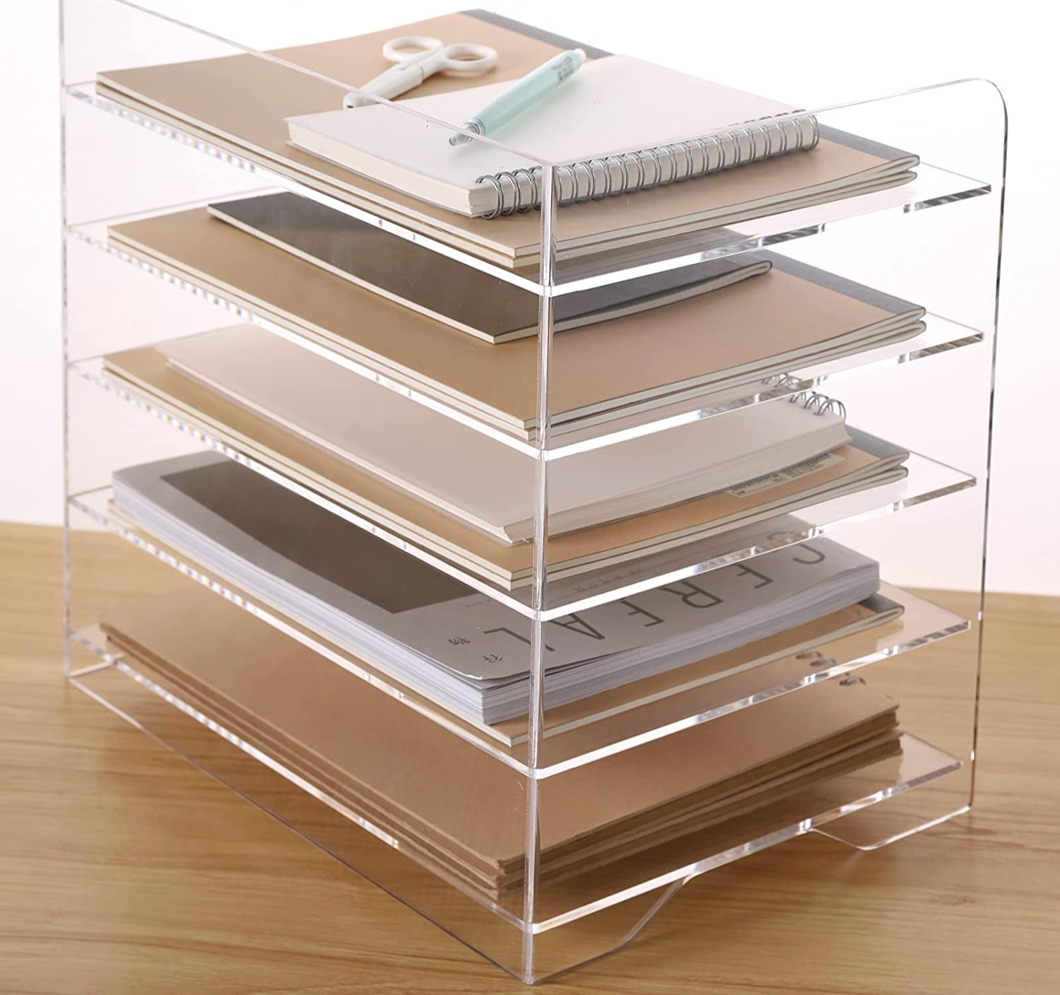 Acrylic  Paper Tray Organizer 5 Tier 