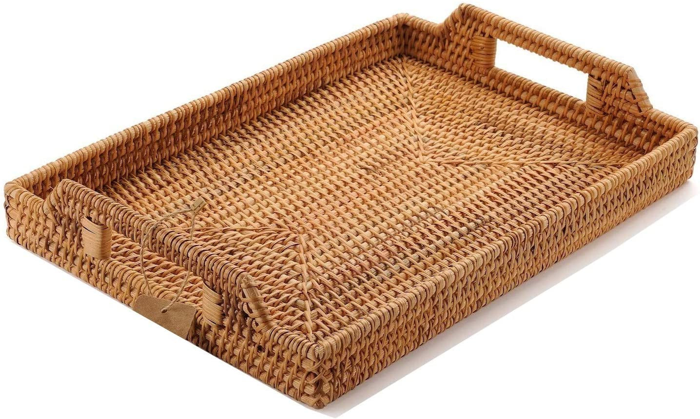 Hand-Woven Rattan Serving Tray