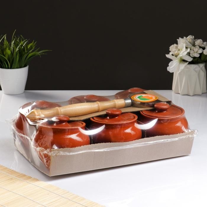 Stoneware Ramekins & Oven Fork Set | Set of 6