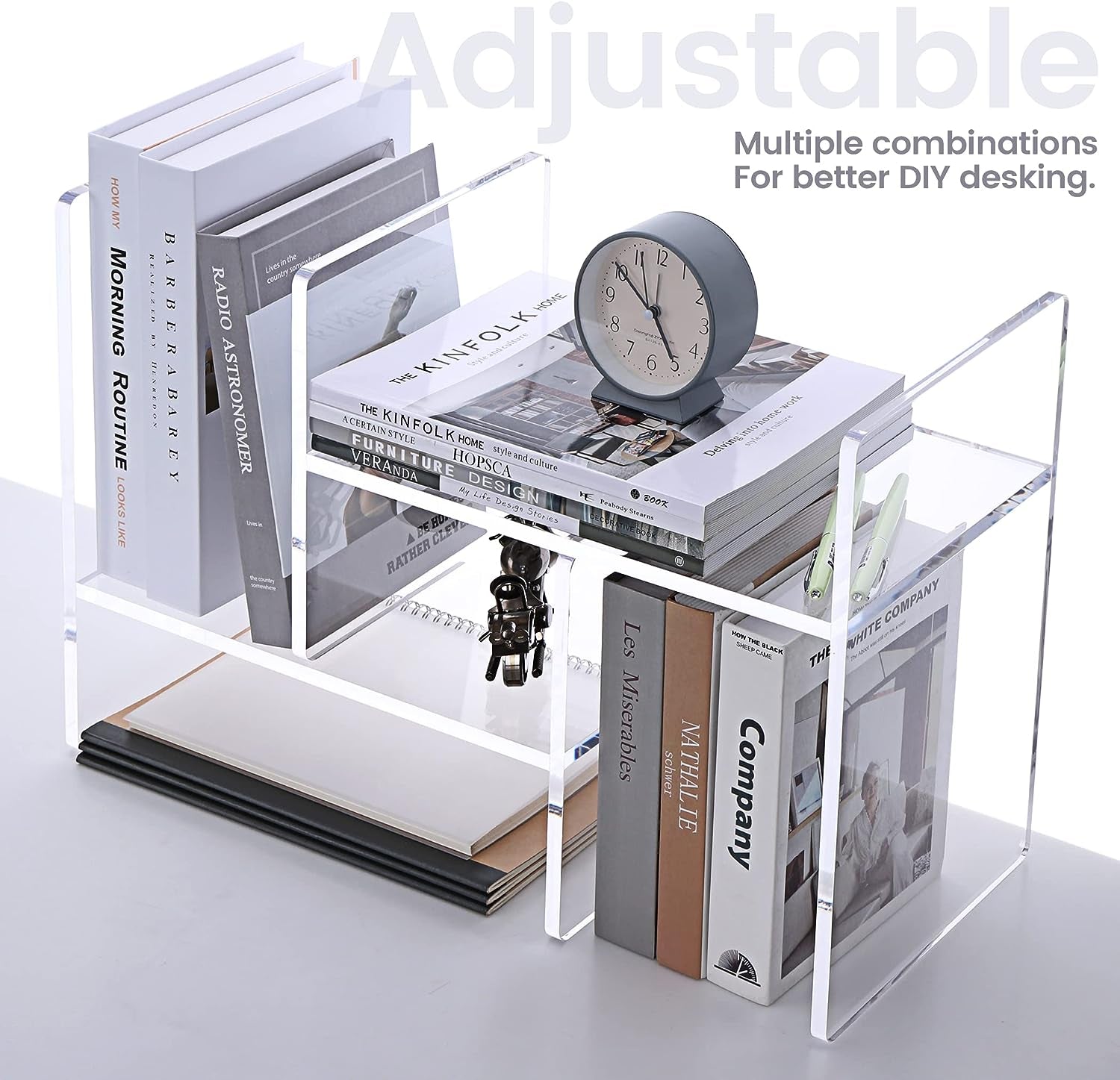 Acrylic Bookshelf Desk Organizer