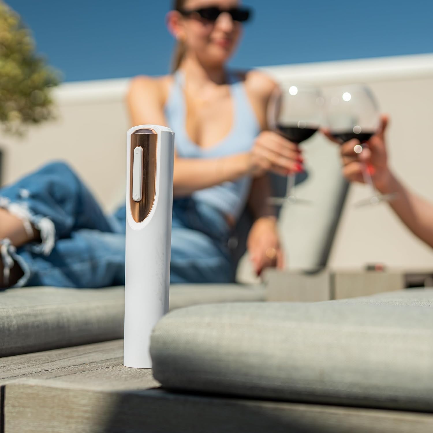 Electric Wine Bottle Opener | White & Rose Gold