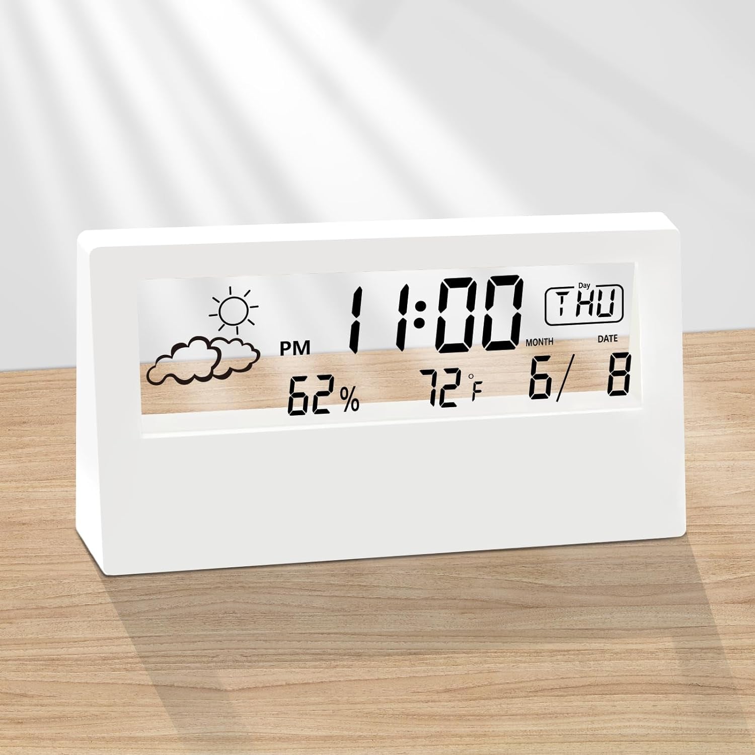 Digital Alarm Clock - Transparent Modern Design 