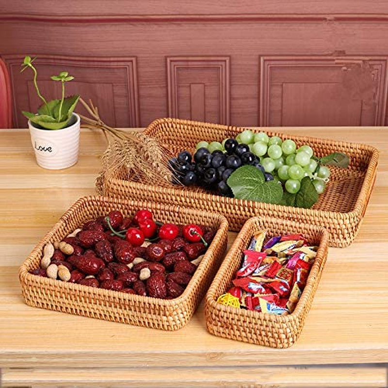 Handcraft Rattan Serving Tray (natural) | Set of 3