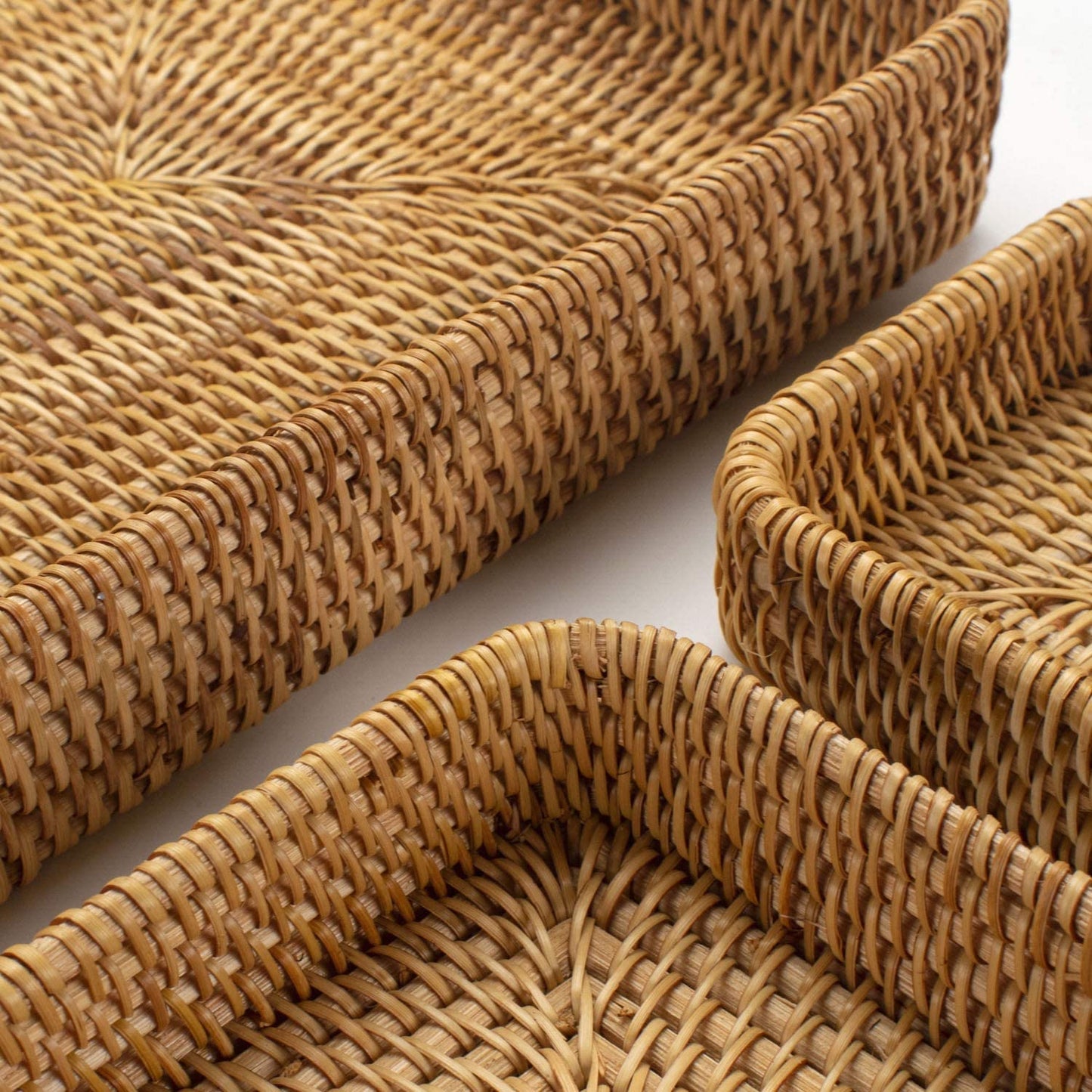 Handcraft Rattan Serving Tray (natural) | Set of 3