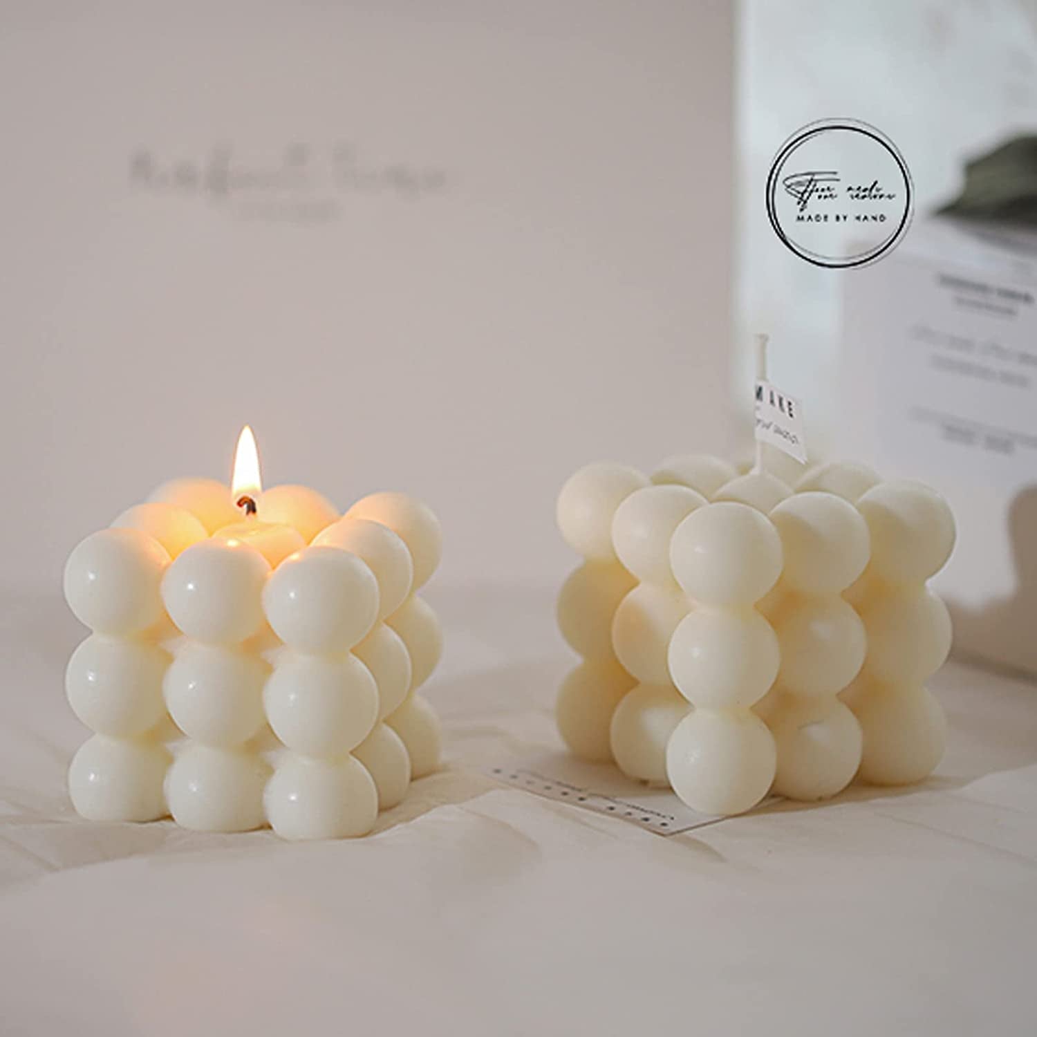 Bubble Candle White Aromatherapy Candle | Set of 2