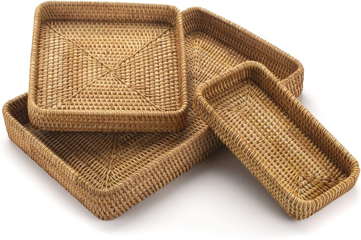 Handcraft Rattan Serving Tray (natural) | Set of 3